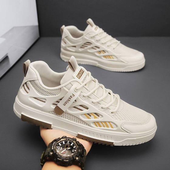 Men's Shoes 2026 New Summer Breathable Sneakers Men's Mesh Casual Shoes Korean Style Trendy Versatile Sports Shoes for Men