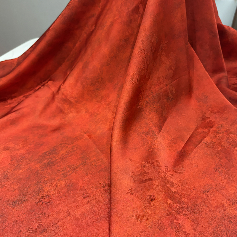 缎面晕染香云纱面料旗袍连衣裙服装布料中国风汉服丝绸丝巾百搭秋 - 图2