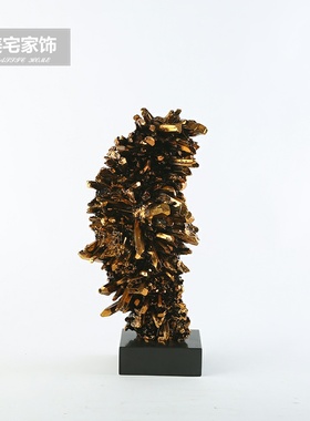 美式家居样板房铝金属创意晶体摆件 客厅玄关办公室桌面工艺摆饰