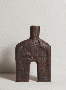 新中式复古陶瓷小花瓶茶室客厅办公室茶具托盘摆件组合花器诧寂风