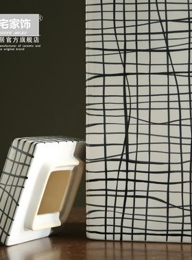 简约北欧现代简约陶瓷装饰罐摆件家居饰品 客厅电视柜桌面装饰品