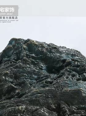 中式玄关客厅样板间软装配饰书房办公室创意金属假山摆件家居饰品