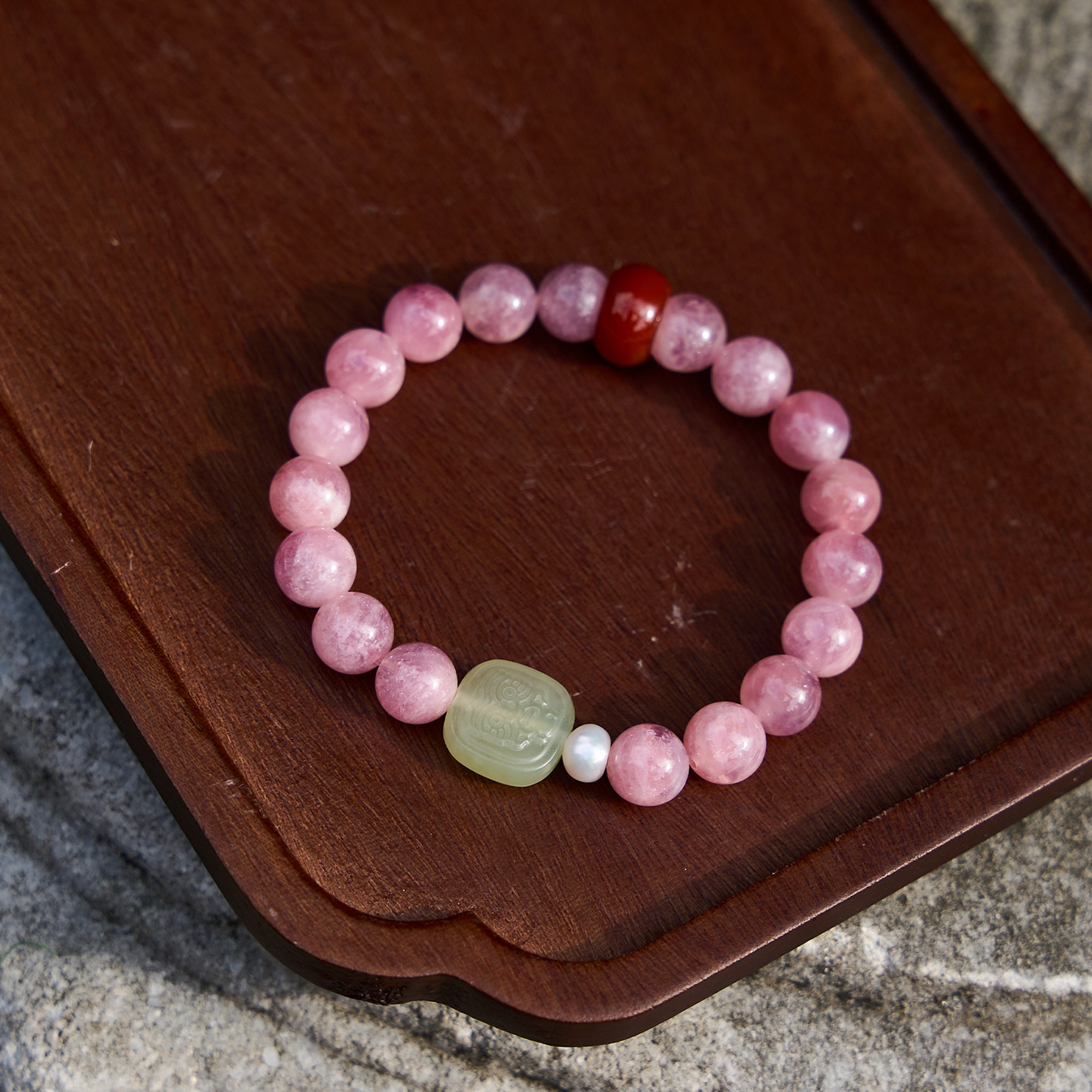 曦光里【福至】老矿紫马粉水晶和田玉牌红玛瑙天然淡水珍珠手串女,淘宝优惠券,粉丝福利购,淘宝优惠卷