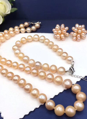 天然原色礼品珍珠项链送妈妈