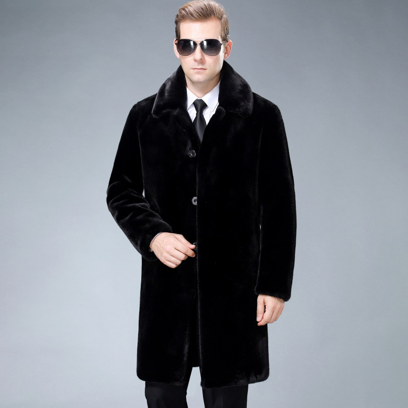 2025冬季新款男海宁皮草保暖长款水貂毛貂皮大衣中年男装翻领外套,淘宝优惠券,粉丝福利购,淘宝优惠卷