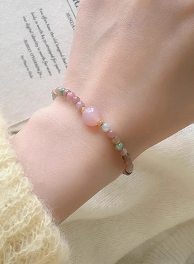 Margot手作天然石碧玺串珠女2025新款爆款小众设计感手饰学生手链