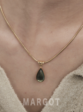 Margot手作法式复古海蓝宝吊坠