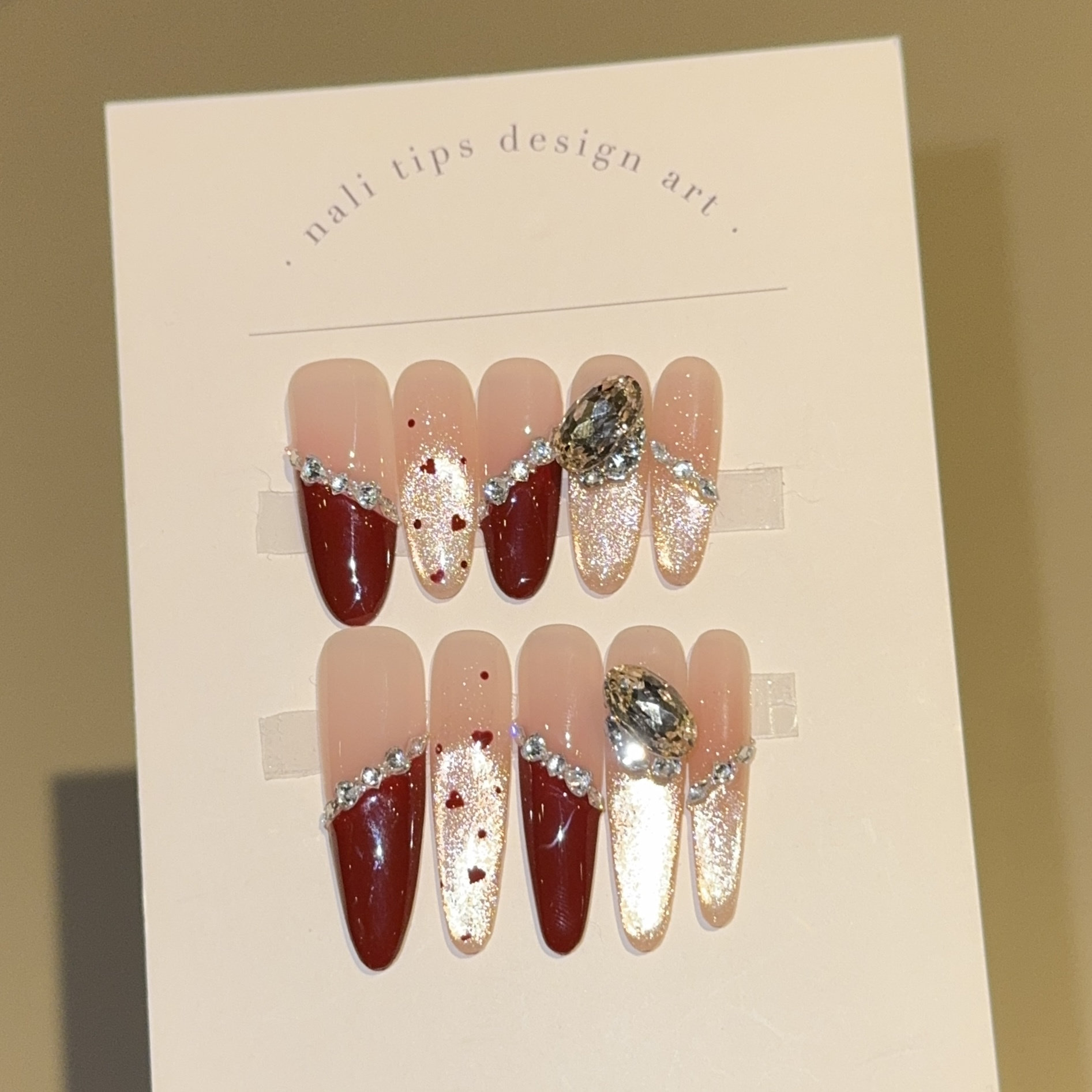 星锆新年款猫眼纯手工穿戴甲中长款高级感精致指甲美甲贴片假指甲,淘宝优惠券,粉丝福利购,淘宝优惠卷