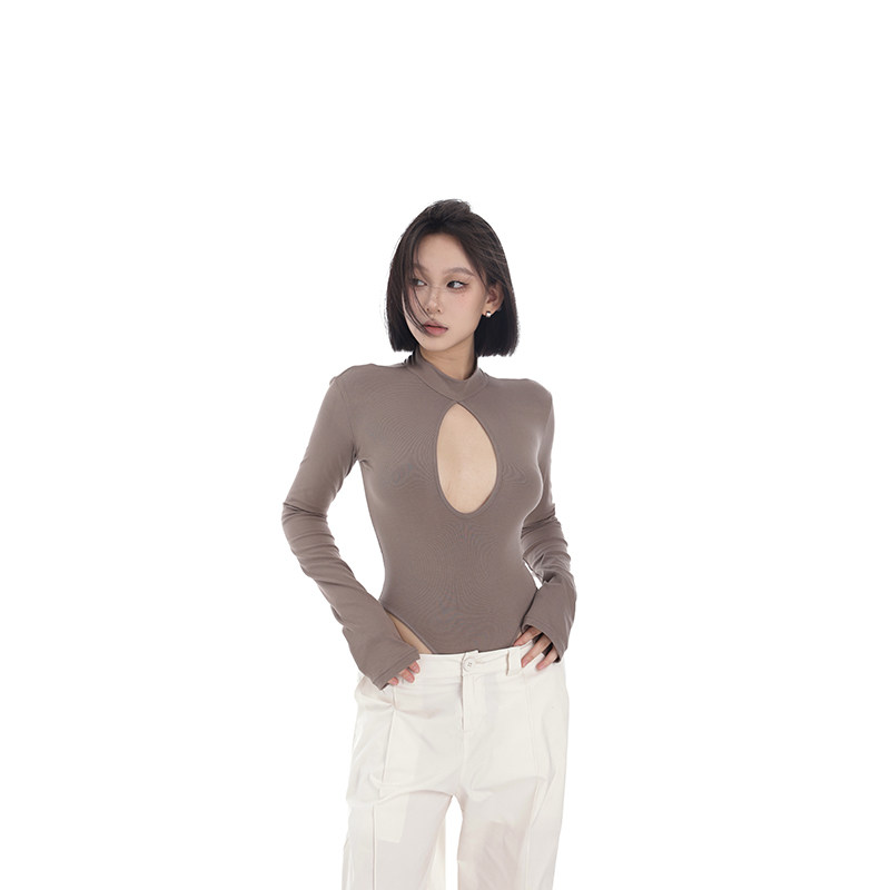PEMPL 长袖连体衣女春夏新款修身显瘦百搭打底衫极简设计内搭上衣,淘宝优惠券,粉丝福利购,淘宝优惠卷