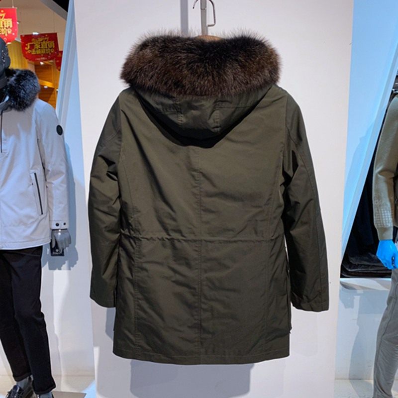 冬装 军绿色连帽 貉子毛领 兔毛可拆卸内胆 保暖百搭男士派克皮草,淘宝优惠券,粉丝福利购,淘宝优惠卷