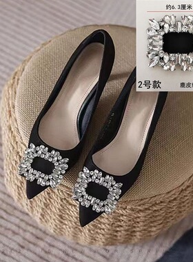 金属水钻女鞋扣配件新款单鞋