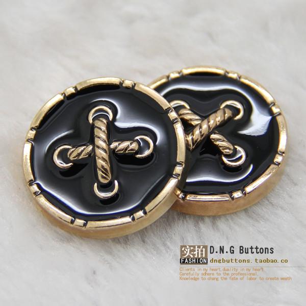 纽扣扣子专卖 黑色金属纽扣 毛衣大衣扣 风衣外套扣 时装西装扣 - 图0