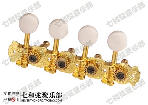 Mandolin 曼陀铃弦钮4四联曼陀铃琴弦钮扭弦准旋钮上卷弦器金色 - 图2