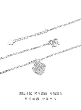 项链女款2025新款 高级感轻奢小众纯银女999足银正品适合夏天戴的