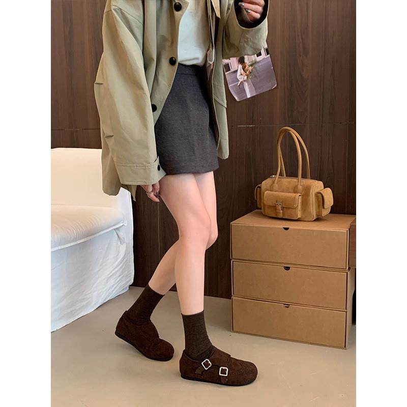 法式复古扣带平底勃肯鞋女2026年新款加绒保暖一脚蹬休闲豆豆棉鞋,淘宝优惠券,粉丝福利购,淘宝优惠卷