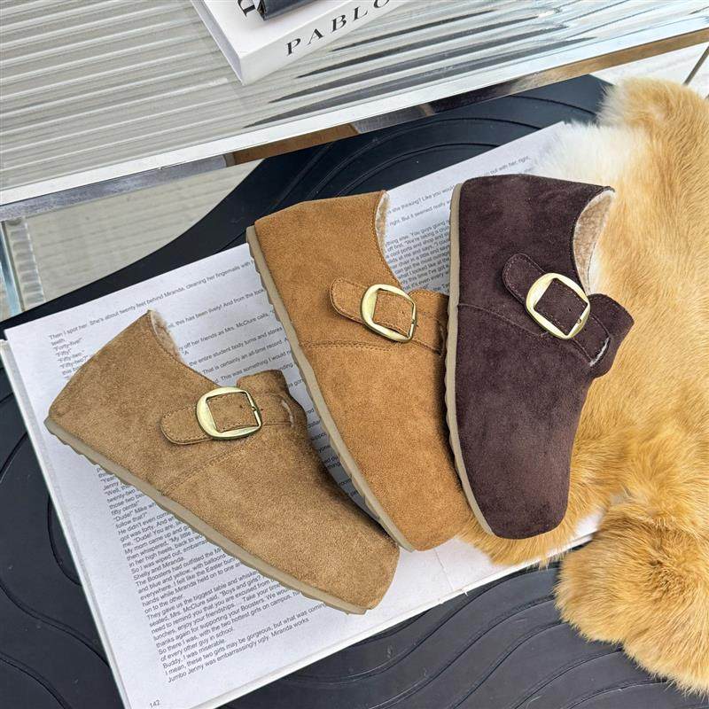 森系复古丑萌平底勃肯鞋女2026年新款加绒保暖一脚蹬休闲豆豆鞋,淘宝优惠券,粉丝福利购,淘宝优惠卷