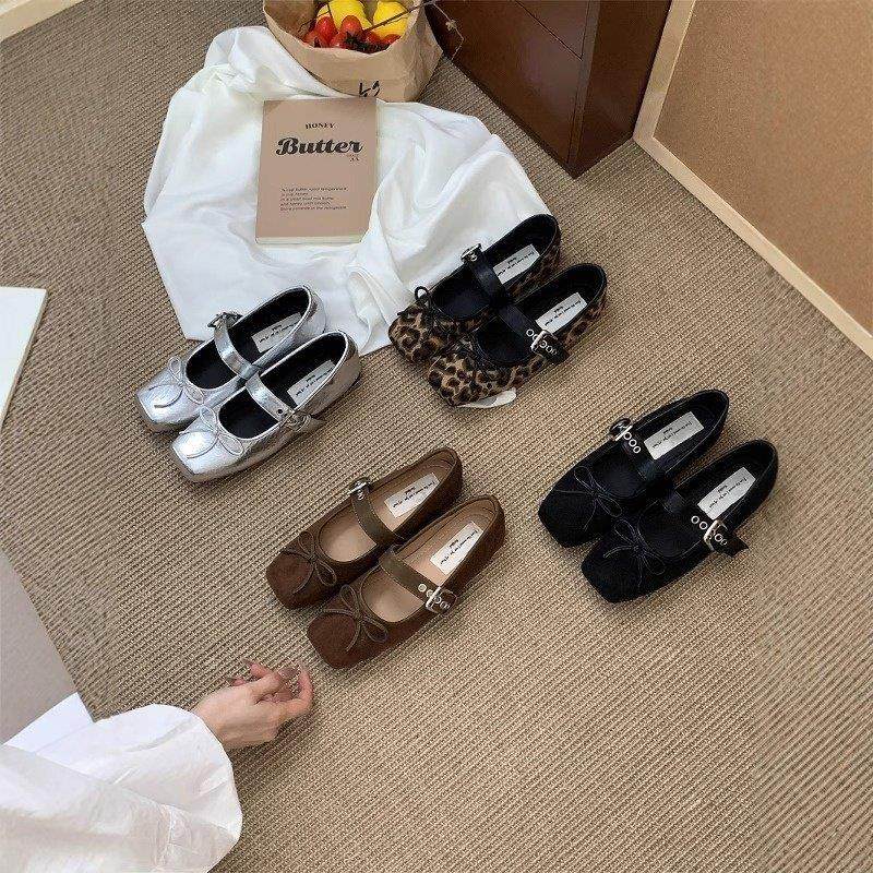 法式方头浅口平底单鞋女2026春秋新款蝴蝶结芭蕾舞鞋软底玛丽珍鞋,淘宝优惠券,粉丝福利购,淘宝优惠卷