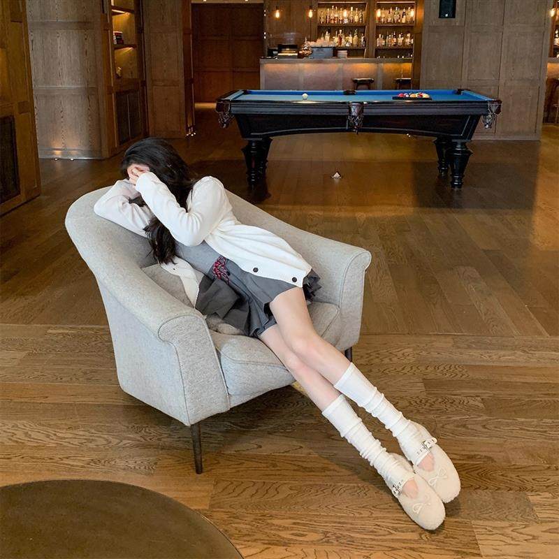 甜心少女~蝴蝶结平底玛丽珍毛毛单鞋女2026年新款舒适保暖芭蕾鞋,淘宝优惠券,粉丝福利购,淘宝优惠卷