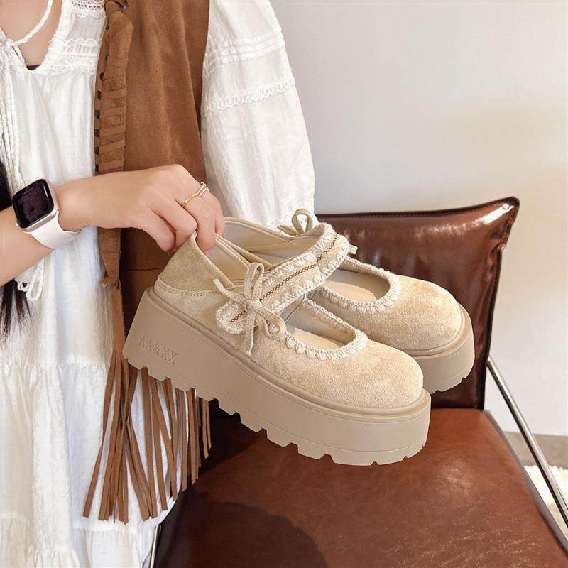 森系复古蝴蝶结厚底勃肯鞋女2026年新款时尚百搭浅口一脚蹬单鞋,淘宝优惠券,粉丝福利购,淘宝优惠卷