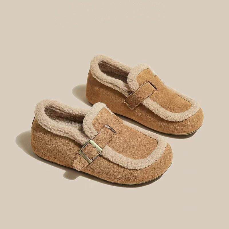 加绒勃肯鞋女2026冬季新款爆款百搭软底一脚蹬豆豆鞋保暖毛毛棉鞋,淘宝优惠券,粉丝福利购,淘宝优惠卷