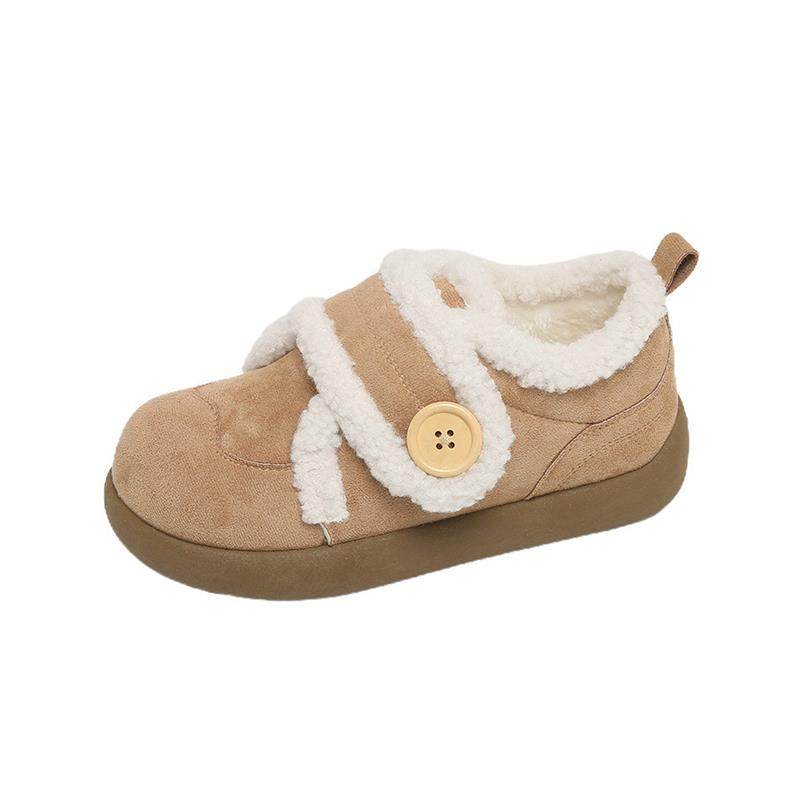 加绒厚底魔术贴勃肯毛毛鞋女2026秋冬新款保暖雪地靴舒适浅口棉鞋,淘宝优惠券,粉丝福利购,淘宝优惠卷