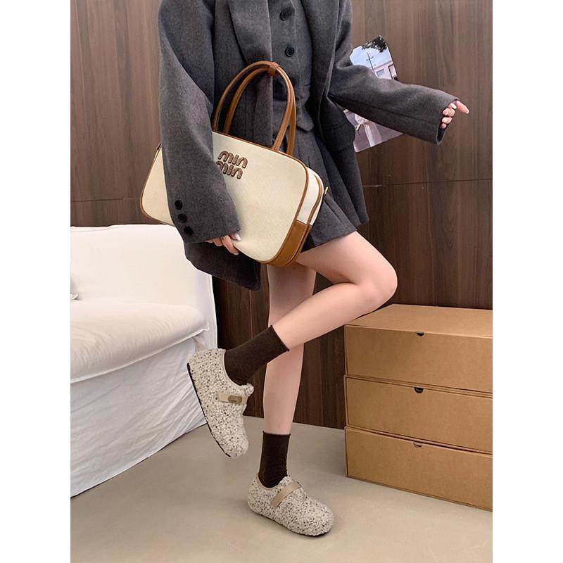 复古魔术贴平底毛毛勃肯鞋女2026新款加绒保暖懒人一脚蹬豆豆棉鞋,淘宝优惠券,粉丝福利购,淘宝优惠卷