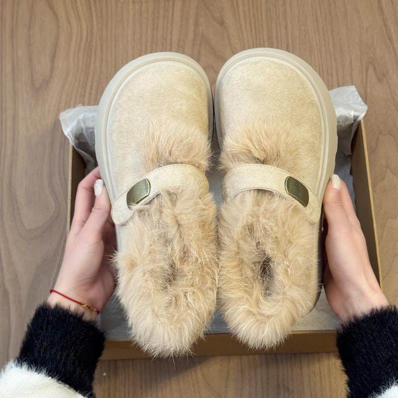 7cm增高包头乐福女外穿2026冬季新款厚底毛毛棉鞋加绒勃肯雪地靴,淘宝优惠券,粉丝福利购,淘宝优惠卷