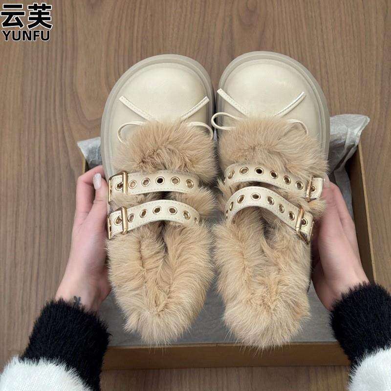 7CM厚底加绒玛丽珍小皮鞋女2026冬新款增高棉鞋保暖毛毛鞋乐福鞋,淘宝优惠券,粉丝福利购,淘宝优惠卷