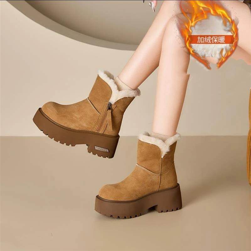 东北雪地靴女2026新款冬季加绒加厚增高显瘦厚底保暖毛毛马丁靴子,淘宝优惠券,粉丝福利购,淘宝优惠卷