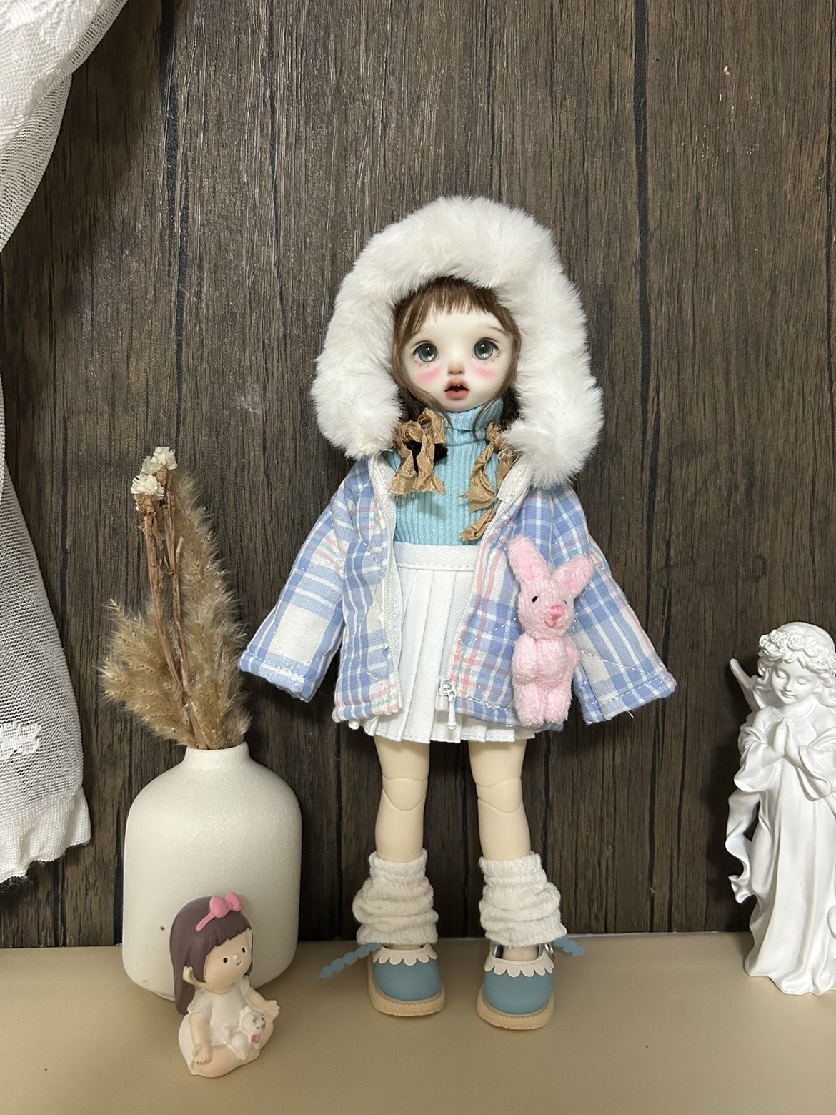 bjd6分娃衣棉服棉衣上衣外套连帽毛领30cm胖体娃娃衣服冬季换装,淘宝优惠券,粉丝福利购,淘宝优惠卷