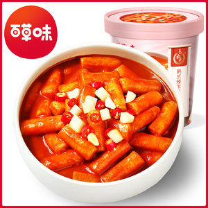 百草味韩式辣年糕160g*6桶甜辣风味特色零食糕点特产休闲美食小吃