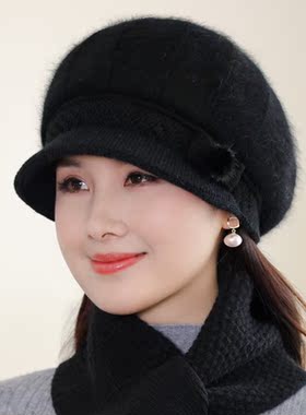 针织毛线帽韩版百搭女冬短檐加厚