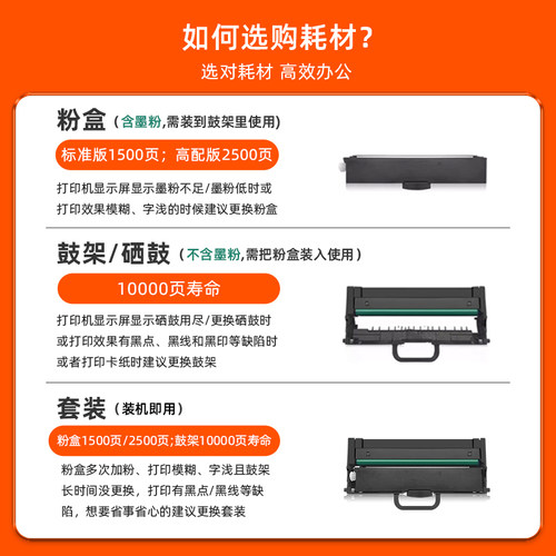 适用Lenovo联想正品M7268W硒鼓LJ2268W墨粉盒小新原装LT2268碳粉小新熊猫Panda Pro - 图2