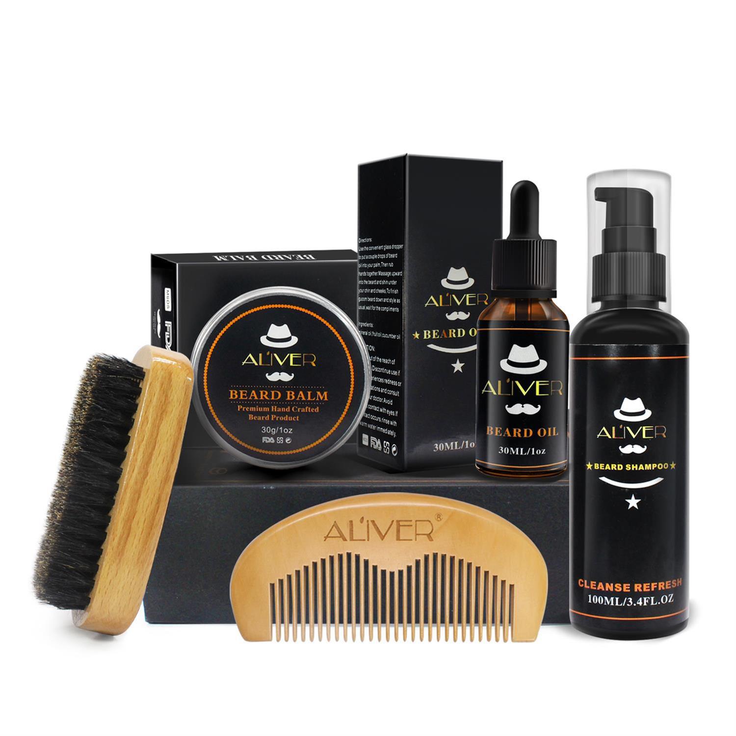 Men's Beard Care Set Styling beard oil water comb cream礼盒 - 图3