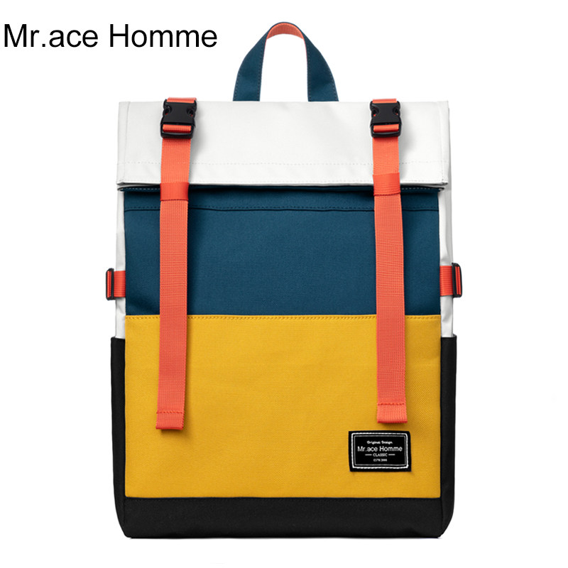 mrace新款男时尚ins风女电脑包 mracehomme简恬双肩背包