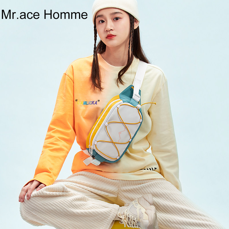 mrace日系女甜酷包包胸包男斜挎包 mracehomme简恬胸包