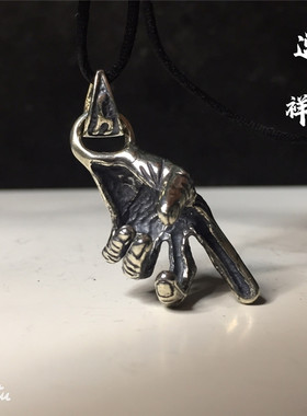 纯银吊坠镶嵌本命年挂件狼牙项链