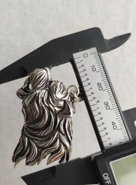 霸气老虎头熊牙套包银防裂吊坠