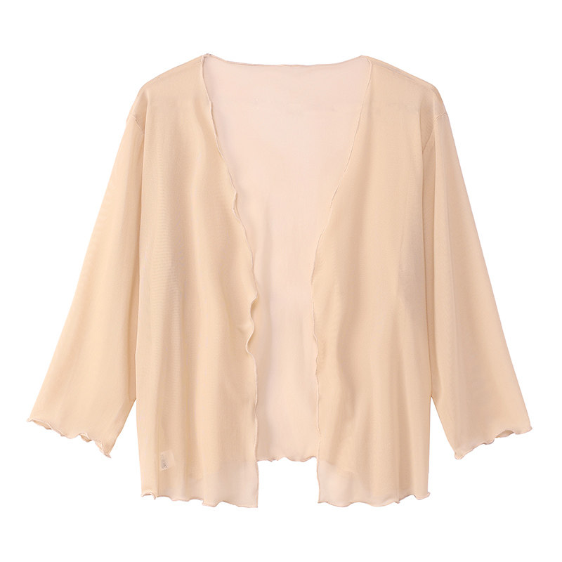 披肩夏季配裙子女2023新款冰丝网纱 mfaithful短外套