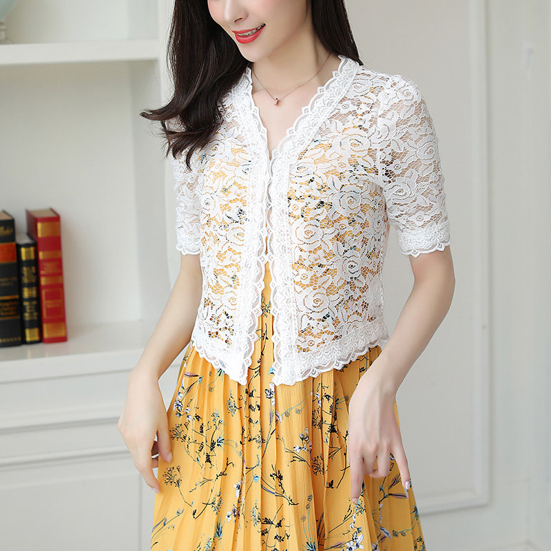 小披肩夏季外搭短款蕾丝吊带裙子 mfaithful短外套