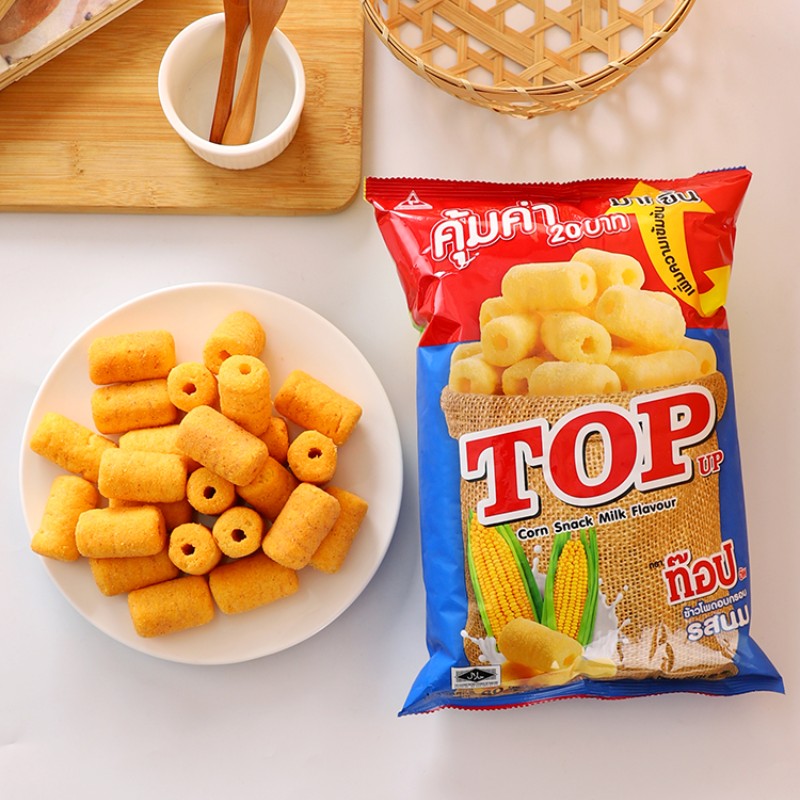 泰国原装进口TOPUP30g牛奶味玉米棒米果辣味追剧小零食膨化食品 - 图2