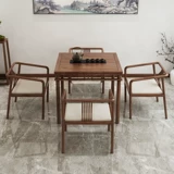 Новый китайский стиль с твердым древесным столом, обеденный стол кунг -фу дзен, современный минималистский офисный шахмат и карточный стол, старинный чайный стол