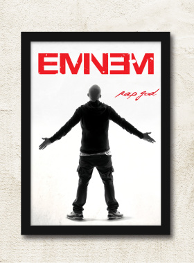 Eminem说唱歌手带框海报装饰画