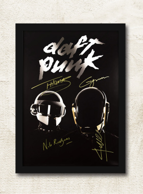 DaftPunk蠢朋克带框海报装饰画