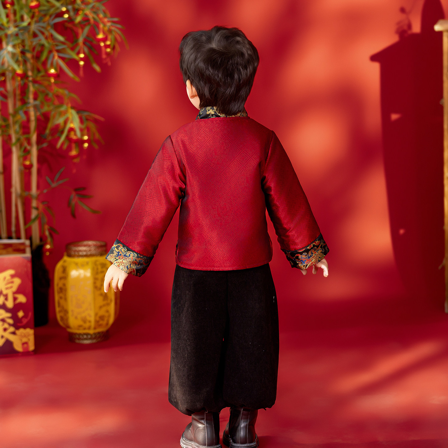 48男童新年服国风新中式织锦缎唐装上衣演出服拜年服厚保暖汉服,淘宝优惠券,粉丝福利购,淘宝优惠卷