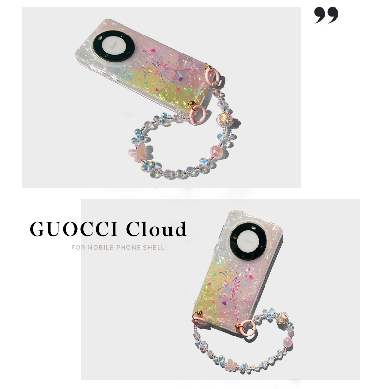 GUOCCI Cloud「炫灿」贝壳纹晕染渐变烟花适用华为mate60pro手机壳mate40pro新款mate60链条p50pro小众保护壳 - 图2