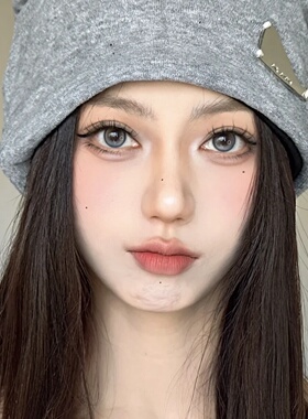 灰色金属装饰堆堆帽女秋冬显脸小保暖冷帽护耳百搭慵懒风包头帽子