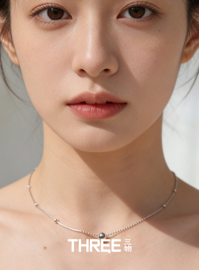 三物THREE~S925银简约气质通勤百搭 短款锁骨链度假休闲