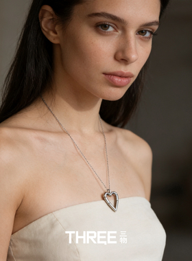 三物THREE韩国博主同款项链竹节爱心重工毛衣链ins风休闲通勤度