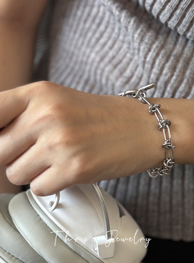 日韩 轻奢小众精致高级设计 时尚个性 金属链条淡水珍珠 手链 女